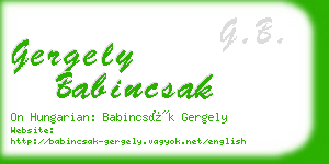 gergely babincsak business card